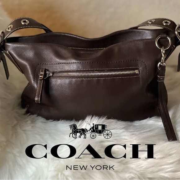 Coach Women’s C06D-1417 East West Legacy Shoulder Bag in Brown Natural Leather - Picture 1 of 10